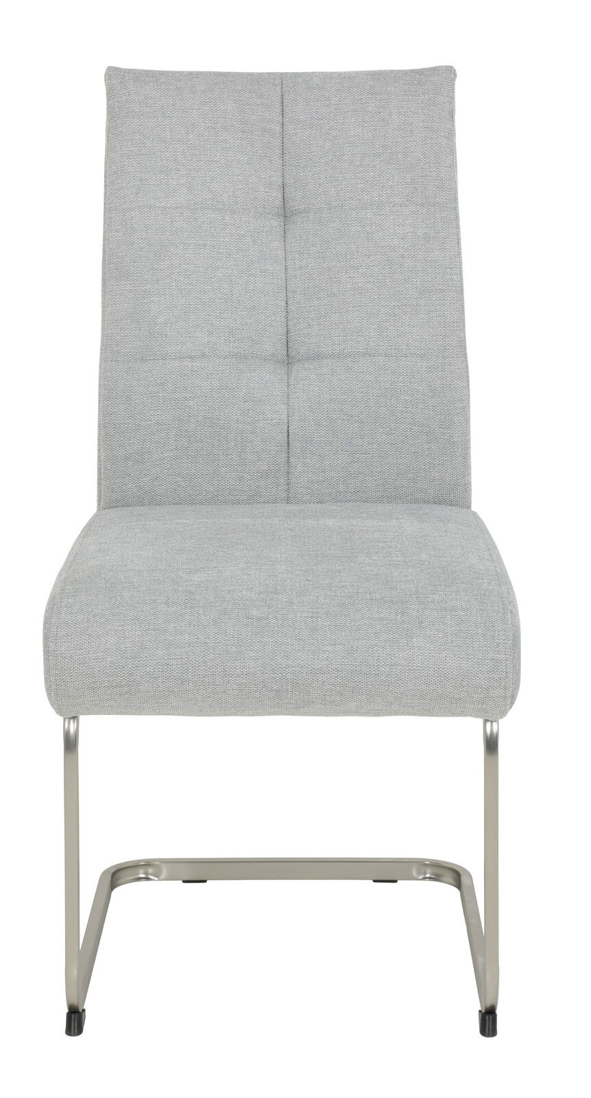 Grauer Schwingstuhl mit Metallgestell, Vorderansicht