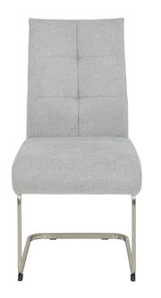 Grauer Schwingstuhl mit Metallgestell, Vorderansicht