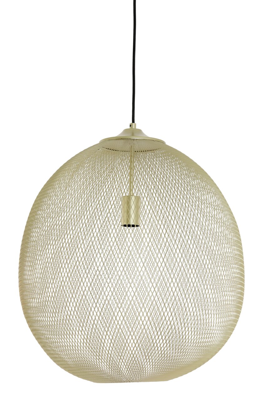 Light&Living Hängeleuchte MOROC Hängeleuchte mit kugelförmigem, geflochtenem Schirm aus Metall, seitliche Perspektive