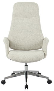 Moderner Chefsessel in hellgrauem Stoffbezug, Vorderansicht