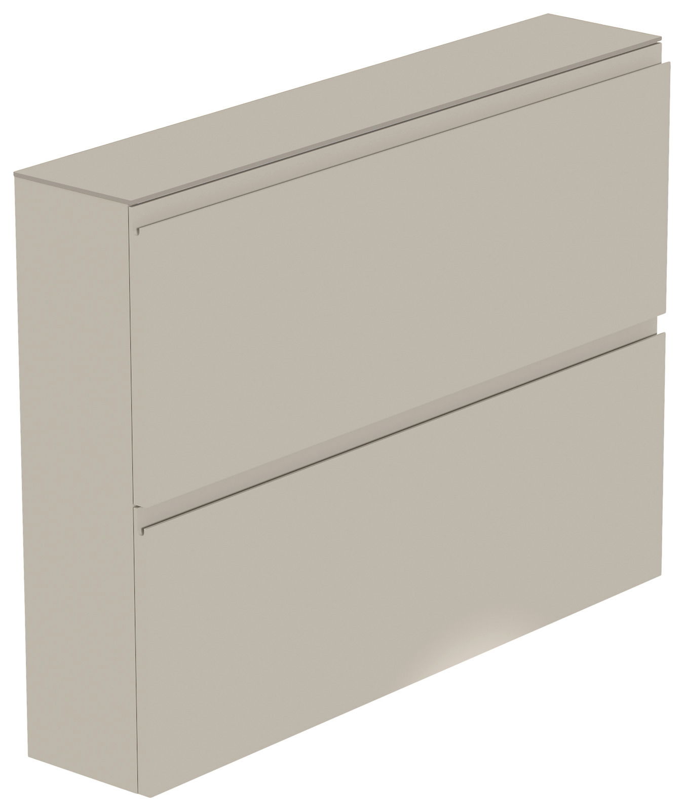 Moderano Hängeschuhschrank LECCO Beigefarbener Hängeschuhschrank mit zwei Klappen, seitliche Perspektive