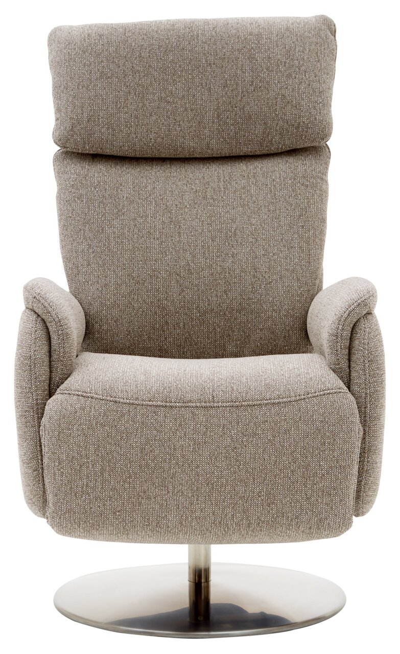 Dieter Knoll Fernsehsessel VARO STYLE LAZYLINE Bequemer Fernsehsessel in grauem Stoff, Frontalansicht