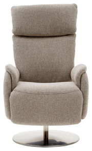 Bequemer Fernsehsessel in grauem Stoff, Frontalansicht