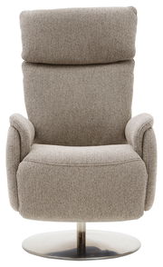 Bequemer Fernsehsessel in grauem Stoff, Frontalansicht