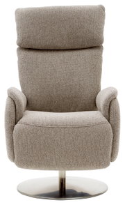 Comfortabele tv-fauteuil in grijze stof, vooraanzicht