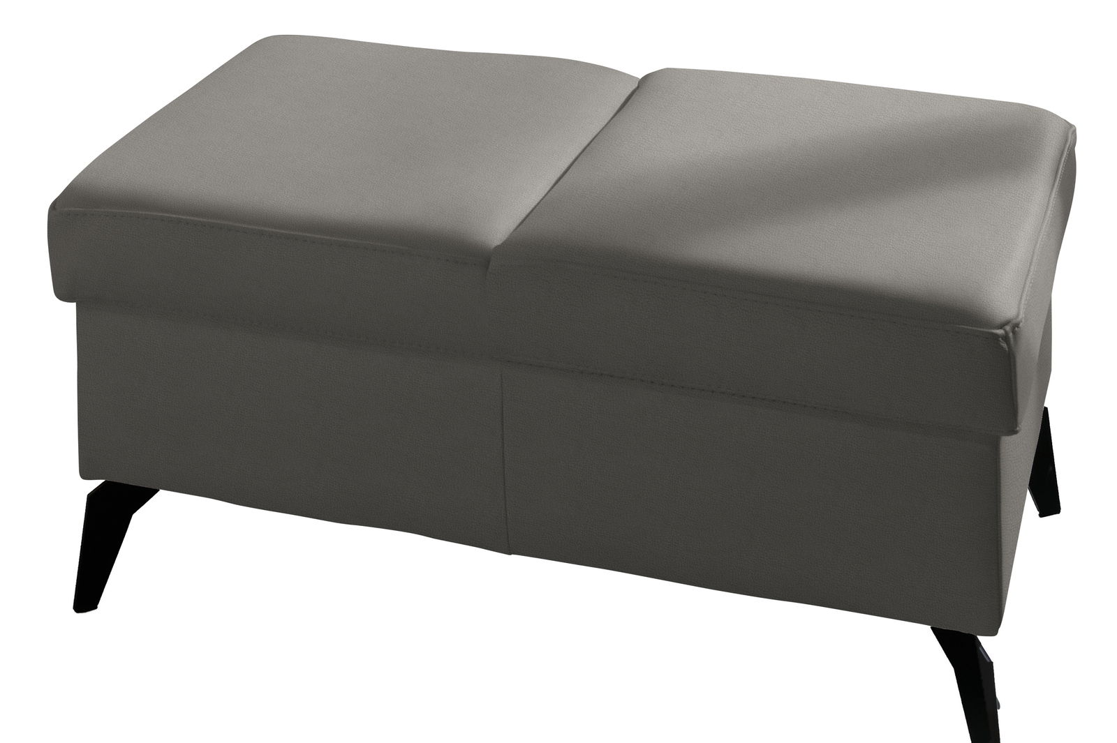 Celina Home Hocker NAPOLI Grauer Hocker mit schwarzem Metallgestell, seitliche Perspektive