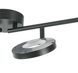 Moderner LED-Strahler in schwarzem Design, seitliche Perspektive