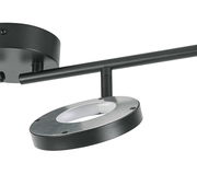 Moderner LED-Strahler in schwarzem Design, seitliche Perspektive