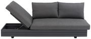 Graues 3-Sitzer Loungeelement mit verstellbarer Rückenlehne, seitliche Perspektive