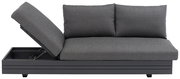 Graues 3-Sitzer Loungeelement mit verstellbarer Rückenlehne, seitliche Perspektive