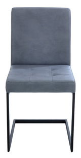 Freischwinger-Stuhl in grauem Stoff, Vorderansicht