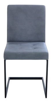 Freischwinger-Stuhl in grauem Stoff, Vorderansicht