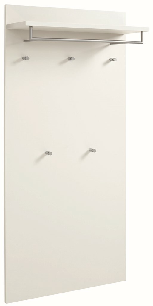 VOSS XL-Paneel SALEA XL-Paneel in Weiß mit mehreren Haken und einer Ablage, seitliche Perspektive