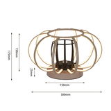 Moderne Tischleuchte mit kreisförmigem Design und leuchtenden LED-Streifen, seitliche Perspektive