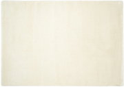 Beige Uni-Teppich in Draufsicht