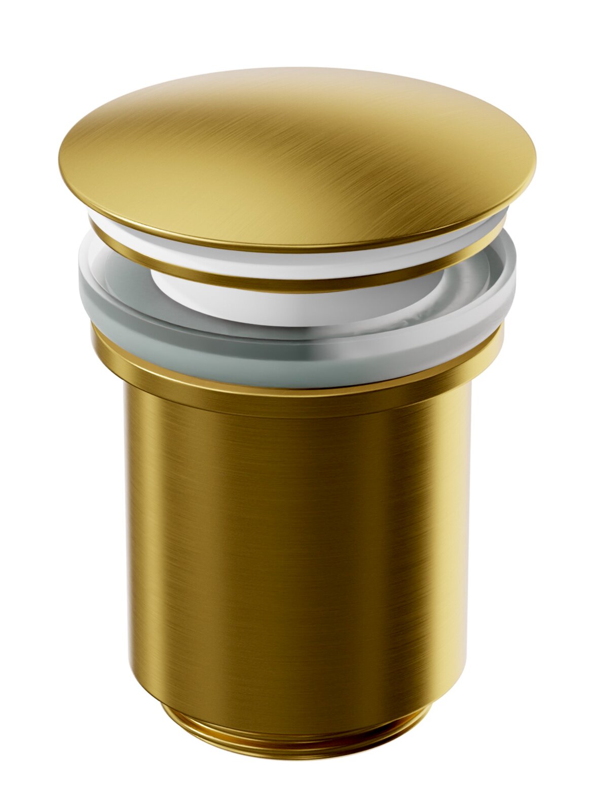 Goldene Ablaufgarnitur aus seitlicher Perspektive