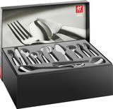 Besteckset King 100-teilig in geöffneter Verpackung, Ansicht von oben