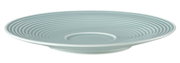 Kombi-Untertasse 16,5 cm in arktischem Blau mit geriffeltem Design, seitliche Perspektive