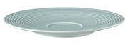 Kombi-Untertasse 16,5 cm in arktischem Blau mit geriffeltem Design, seitliche Perspektive