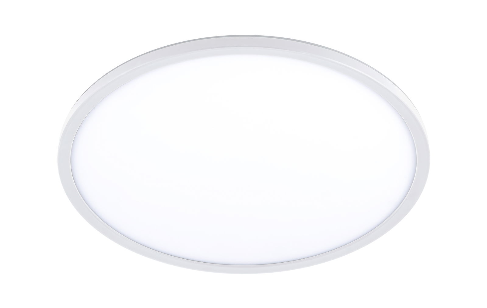 Runde LED-Deckenleuchte in Weiß, Ansicht von unten