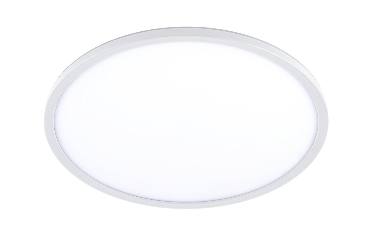 Ronde led-plafondlamp in wit, gezien van onderaf