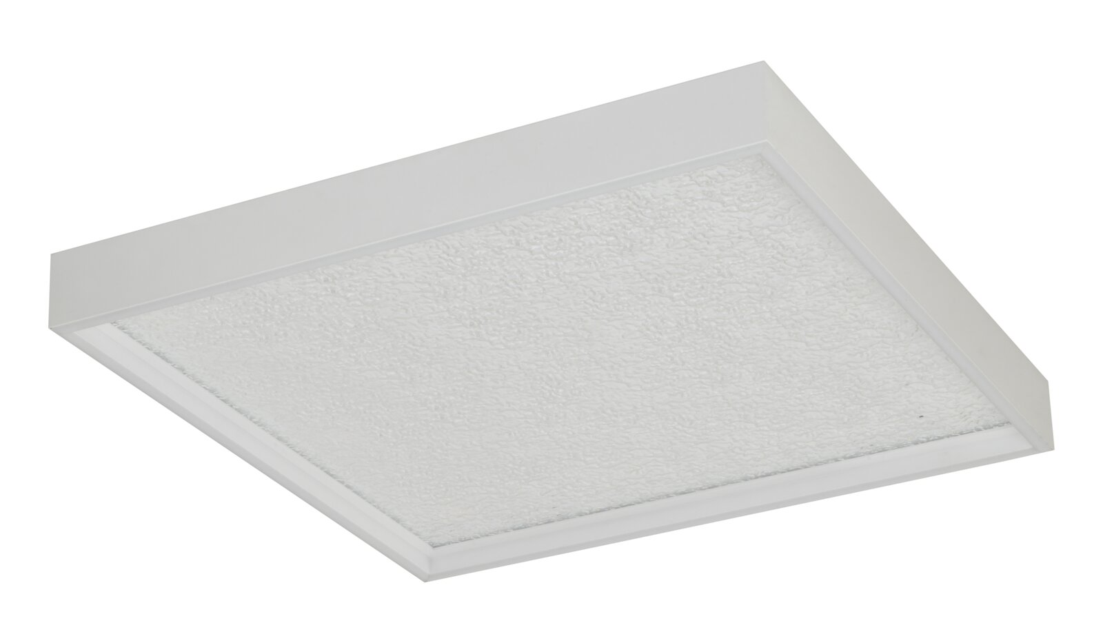 Vierkante led-plafondlamp in wit, zijaanzicht