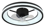 Moderner Deckenventilator mit LED-Beleuchtung, seitliche Perspektive