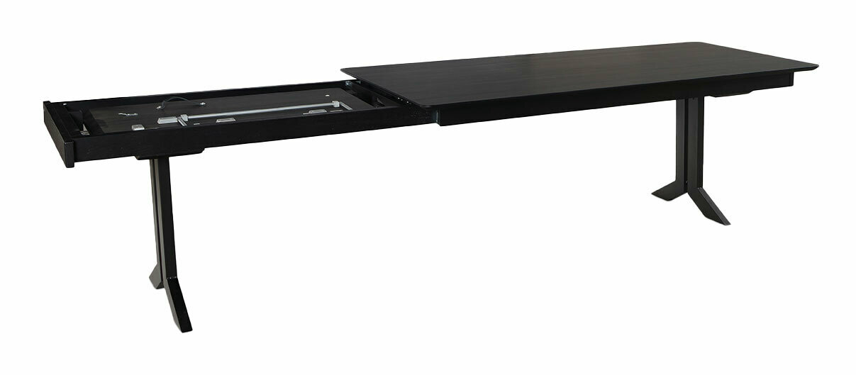 Moderano Esstisch LAURA in erweiterter Position, seitliche Perspektive