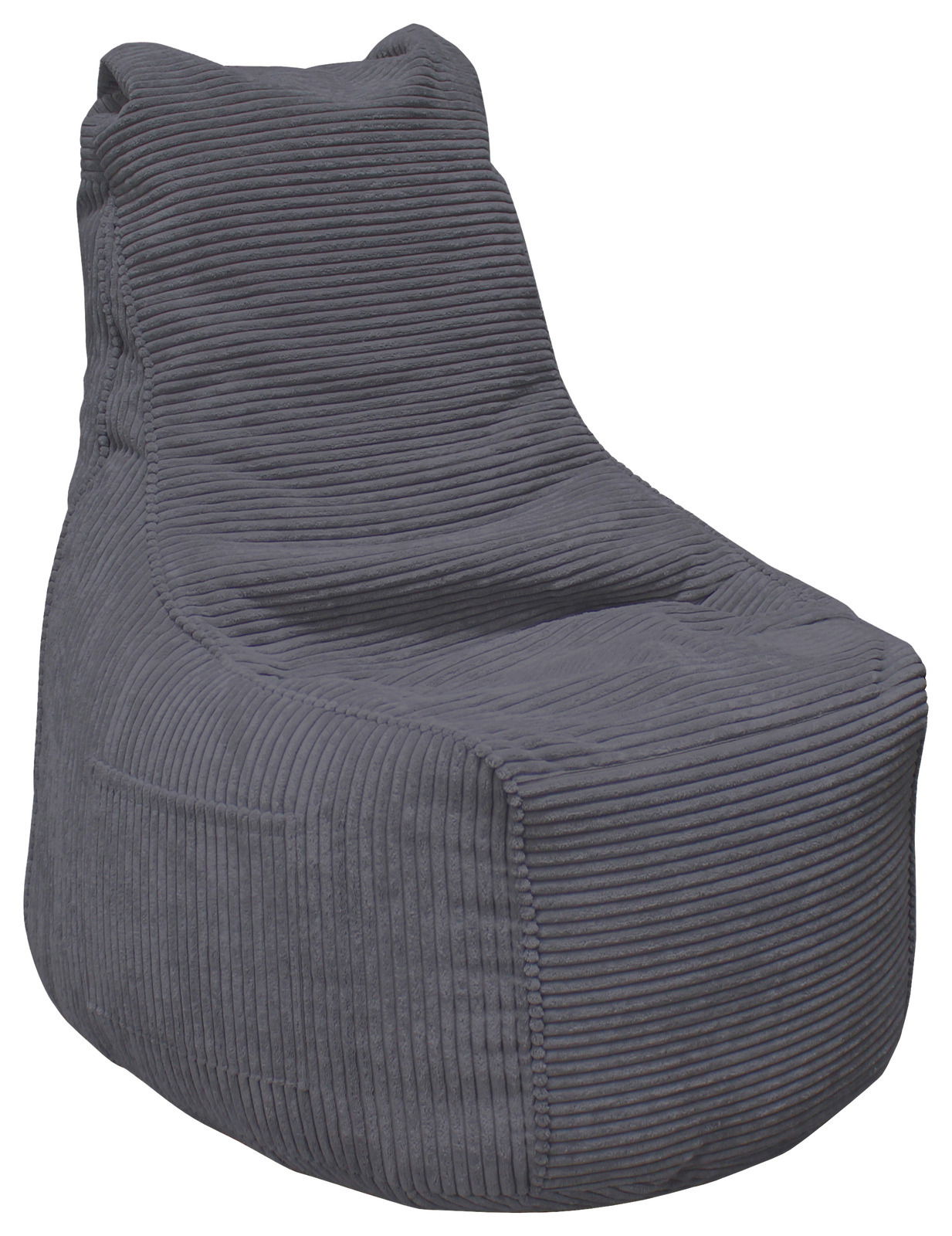 Z2 Sitzsack PESARO Grauer Sitzsack aus Cordstoff in seitlicher Perspektive