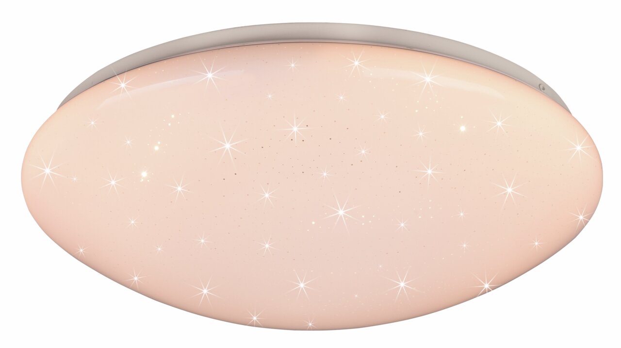 Reality Leuchten LED-Deckenleuchte LUKIDA Runde LED-Deckenleuchte LUKIDA mit funkelndem Sternenhimmel-Effekt, seitliche Perspektive