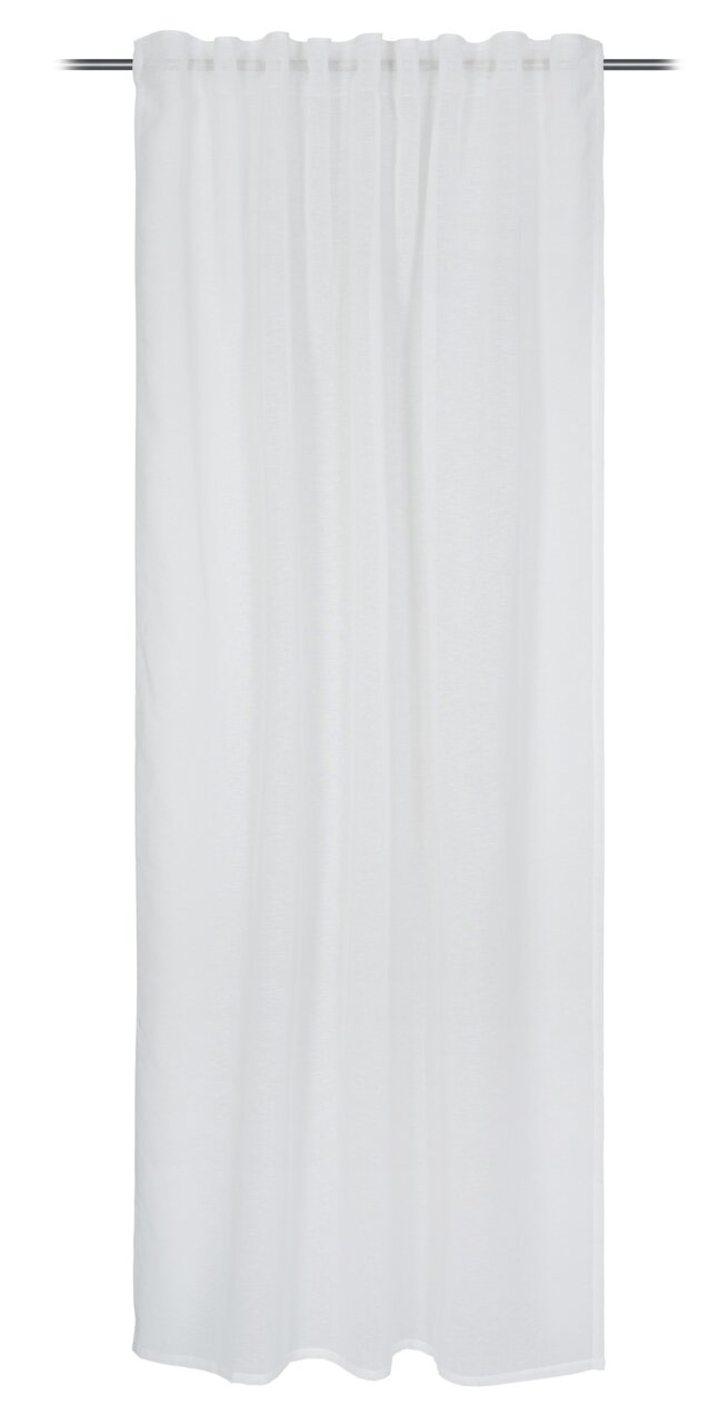 GÖZZE verd. Schlaufe CHARMING Weiße Gardine mit verdeckten Schlaufen, frontal aufgenommen, 140x245 cm