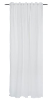 Weiße Gardine mit verdeckten Schlaufen, frontal aufgenommen, 140x245 cm