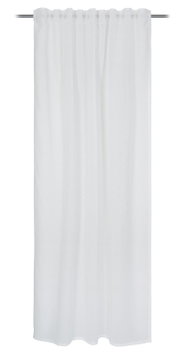 Weiße Gardine mit verdeckten Schlaufen, frontal aufgenommen, 140x245 cm