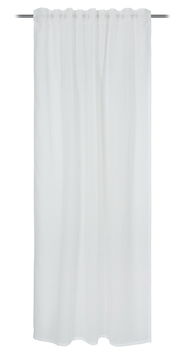 Weiße Gardine mit verdeckten Schlaufen, frontal aufgenommen, 140x245 cm