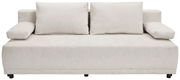 Beiges Funktionssofa mit zwei großen Rückenkissen und Armlehnen, Frontalansicht