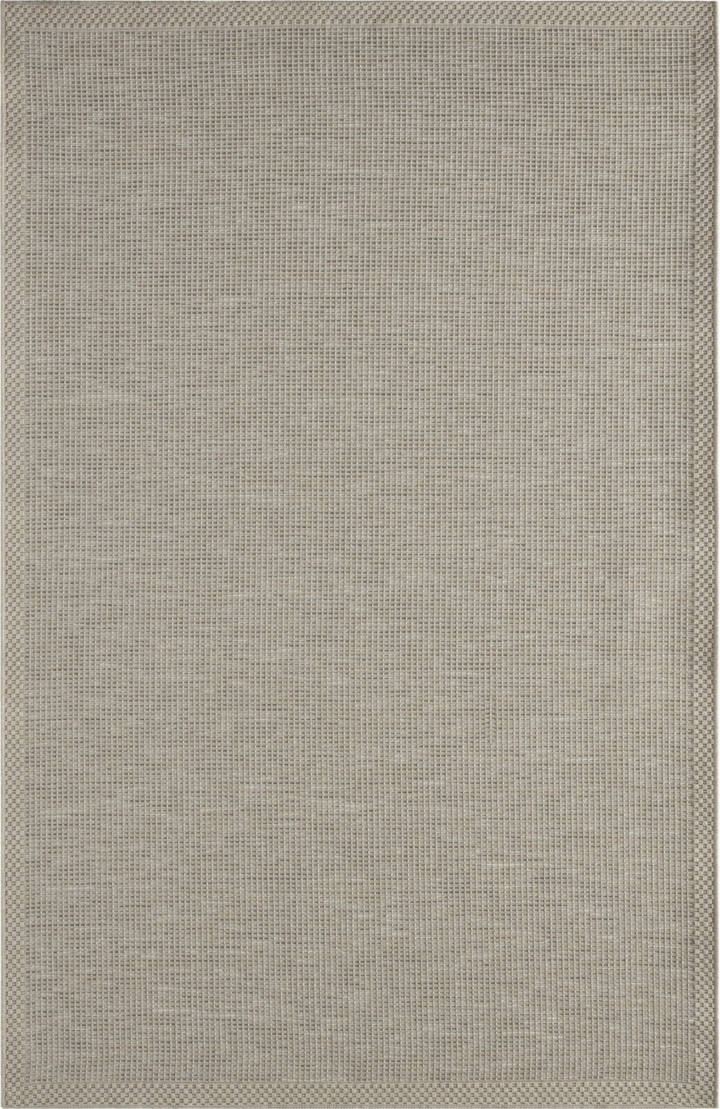 Merinos Outdoorteppich OTTOWA Rechteckiger, hellgrauer gewebter Teppich mit feiner Struktur und umlaufender Bordüre, Draufsicht von oben