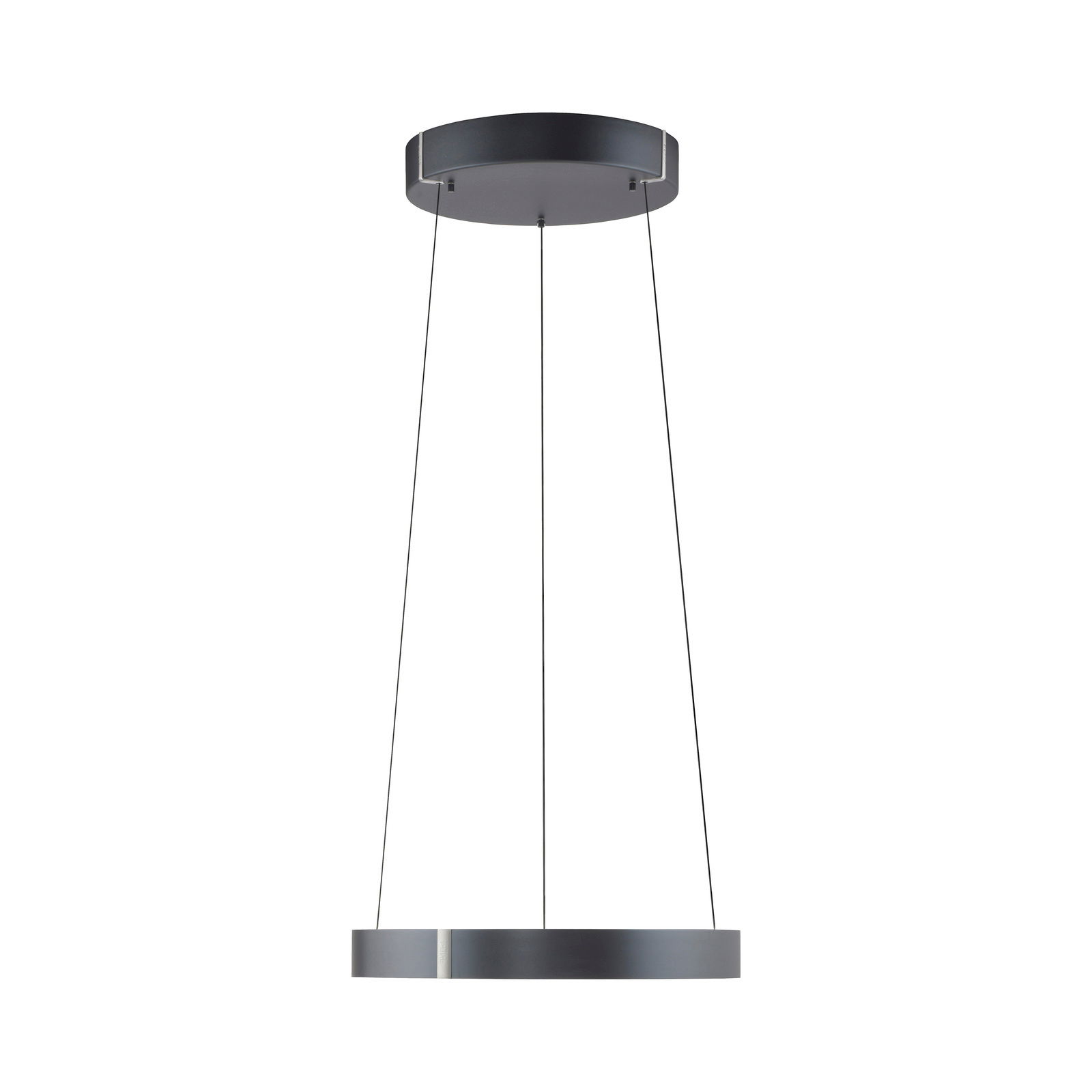 Moderne Pendelleuchte PURE E-Clipse in schwarzem Design, seitliche Perspektive