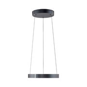 Moderne Pendelleuchte PURE E-Clipse in schwarzem Design, seitliche Perspektive