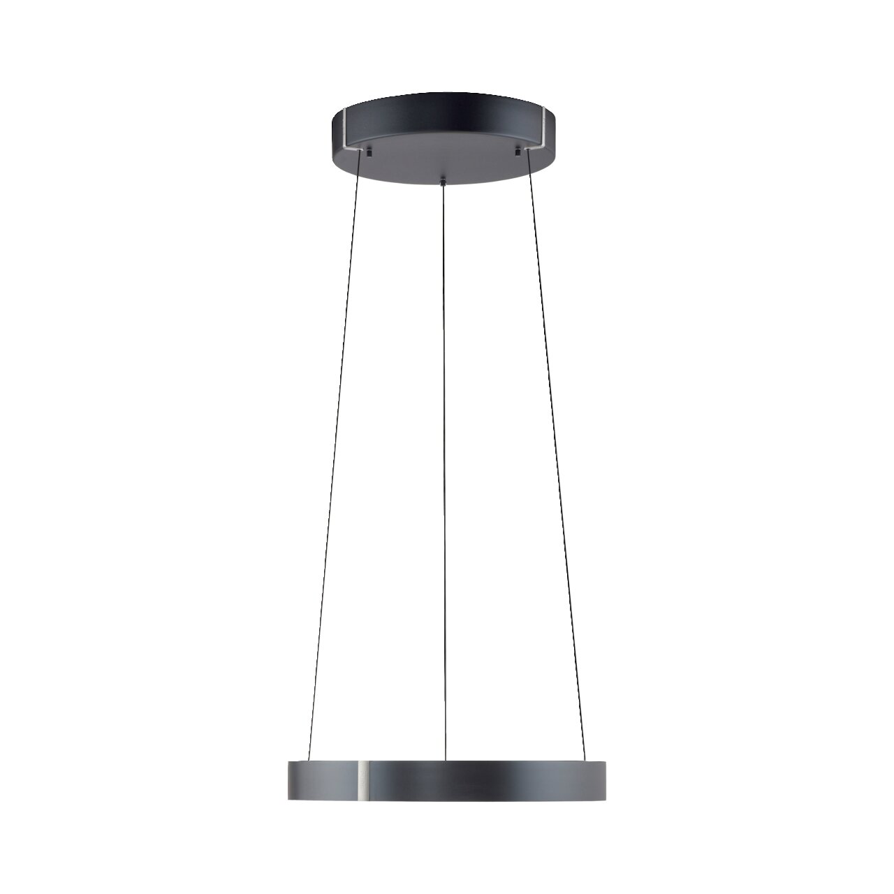 Moderne Pendelleuchte PURE E-Clipse in schwarzem Design, seitliche Perspektive