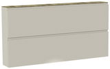 XL-Hängeschuhschrank mit zwei Klappen in Beige mit Holzoberfläche, seitliche Perspektive