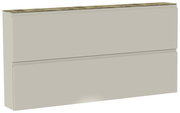 XL-Hängeschuhschrank mit zwei Klappen in Beige mit Holzoberfläche, seitliche Perspektive