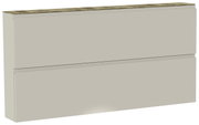 XL-hangkast voor schoenen met twee kleppen in beige met houten afwerking, zijaanzicht