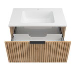 Waschtisch-Set 80 cm mit Holzfront und offenem Schubfach, Ansicht von oben
