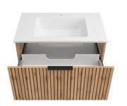 Waschtisch-Set 80 cm mit Holzfront und offenem Schubfach, Ansicht von oben