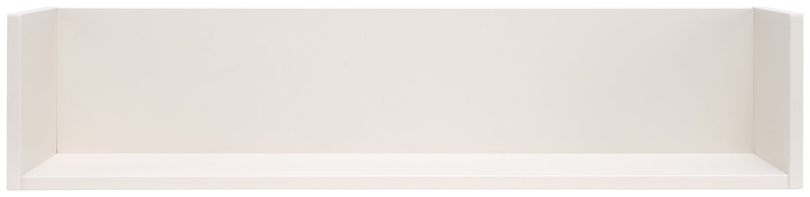 Weißes Wandboard aus der Frontansicht mit schlichtem Design und seitlichen Begrenzungen.