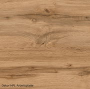 Holzdekor HPL-Arbeitsplatte in natürlicher Holzoptik, Draufsicht