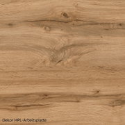 Holzdekor HPL-Arbeitsplatte in natürlicher Holzoptik, Draufsicht