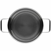 Servierpfanne 24cm aus Edelstahl mit zwei Griffen, Draufsicht