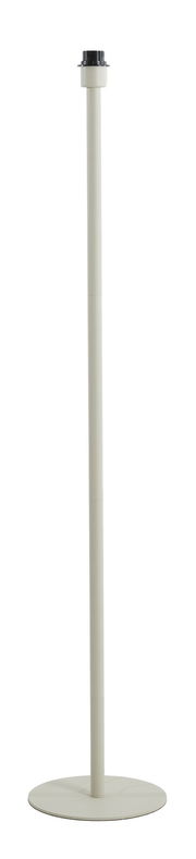 Stehleuchte in seitlicher Perspektive, schlanker weißer Ständer mit rundem Sockel.