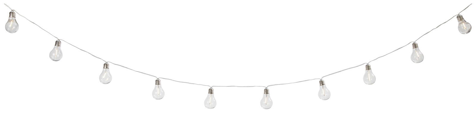 Girlande mit klaren Glühbirnen, frontal betrachtet